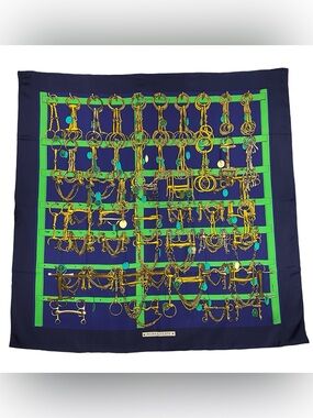 Hermes Silk Scarf Mors & Filets Carre 90 Marie F.Heron Excellent